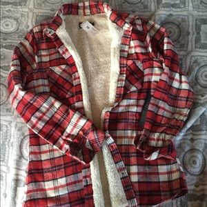 NWT fuzzy plaid flannel